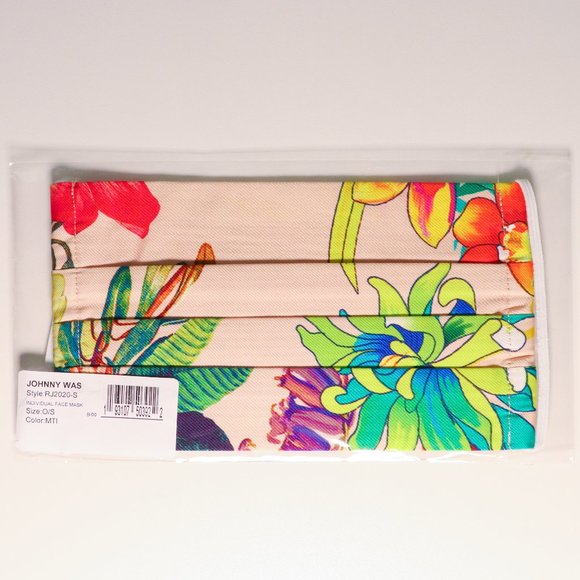 Johnny Was Accessories - JOHNNY WAS Peach Face Mask Boho Floral Print - M14
